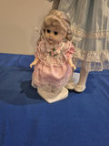 Two Porcelain Doll And Small Plastic Doll  in Lace Dresses - thumbnail 2 of 3