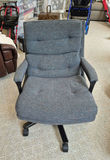 Gray Upholstered Rolling Office Chair - thumbnail 1 of 3