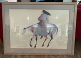 Watercolor painting of a rider on a horse - thumbnail 2 of 3