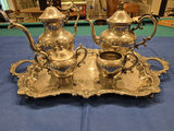 Silver-plated tea service with tray - thumbnail 2 of 10