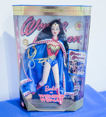 Barbie Collector Edition dolls in boxes: Wonder Woman and Coca-Cola fashion - Image 1 of 4