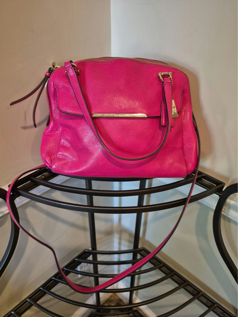 Coach pink leather handbag with gold hardware - image 2 of 4