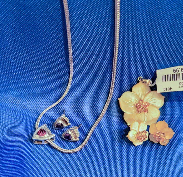 Jewelry #2 |  2 earring and pendant sets - Amethyst - image 2 of 2