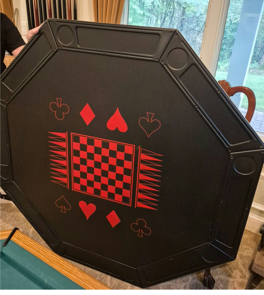 Octagonal Multi-Game Table – Bumper Pool, Poker, Checkers & Backgammon - image 3 of 4
