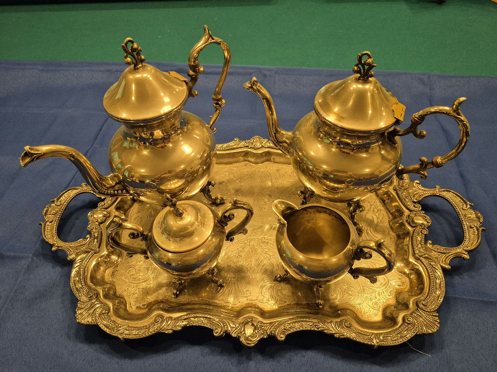 Silver-plated tea service with tray - image 1 of 10
