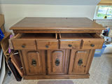 Wood Sewing Storage Cabinet with Drawers and Fold-Out Work Surface - thumbnail 4 of 9