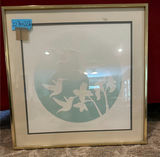 Framed hummingbird and flower silhouette art print - thumbnail 2 of 4