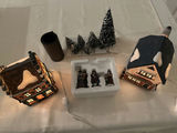 Heritage Village Christmas Scene: Lit Houses, Snowy Trees, and Carolers - thumbnail 3 of 6