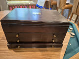Dark wood multi-drawer jewelry box with velvet interior - thumbnail 1 of 4