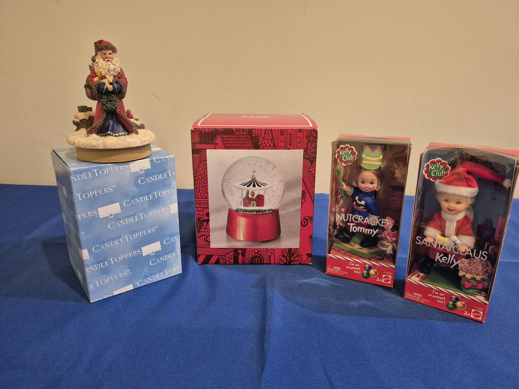 Christmas Figurines, Snow Globe, and Kelly Club Dolls - image 1 of 2