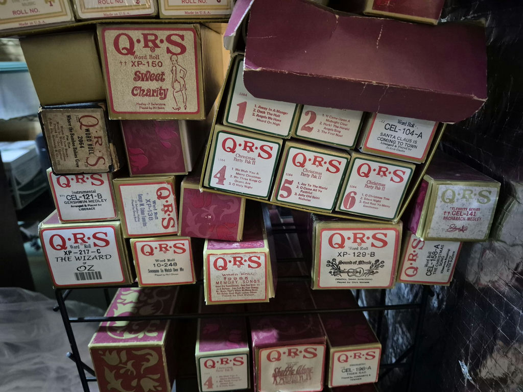 Baldwin Player Piano with Bench and Vintage Piano Rolls - image 8 of 11