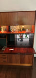 Wooden mid-century cabinet with hutch and drop-down desk - thumbnail 2 of 7