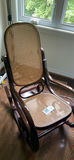 Wooden rocking chair with caned back and seat - thumbnail 3 of 3