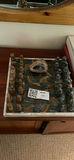 Stone chess set on checkered board with geode centerpiece - thumbnail 2 of 4