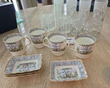Royal Albert Silver Birch Bone China 4 Mugs, 4 Dishes; Plus 4 Old-Fashioned, 4 Highball Drinks Glasses - thumbnail 1 of 6