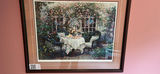 Beige striped sofa with stuffed teddy bears and framed wall art - thumbnail 5 of 7
