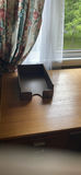 Wooden office desk with built-in drawers, matching cabinet, monitor, lamp, and filing cabinet - thumbnail 11 of 11