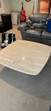 Beige oval marble-style coffee table - thumbnail 2 of 3
