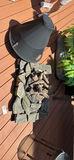 Chiminea-style outdoor fire pit with stone surround - thumbnail 4 of 4