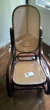 Wooden rocking chair with caned back and seat - thumbnail 2 of 3