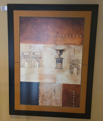 Large, Framed Abstract Architectural Wall Art - Image 1 of 1