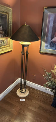 Floor lamp with black cone shade - Image 1 of 4