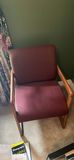 Leather executive chair and burgundy wood-arm chair - thumbnail 4 of 5