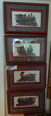 Set of Four Framed Train Artwork Prints, Photo Collage, Video, - Image 1 of 7