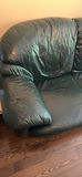 Green leather three-seat sofa and 2 seater love seat - thumbnail 7 of 7