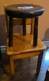 3-Legged Wooden Stool and Child-Size Wooden Chair - thumbnail 4 of 4