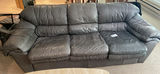 Gray leather sofa set with chaise and matching sofa - thumbnail 3 of 3