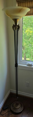 Decorative Floor Lamp with Frosted Glass Shade - Image 1 of 4