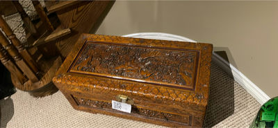 Carved wooden keepsake box - Image 1 of 6
