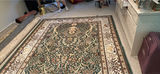Green-centered oriental area rug with floral border - thumbnail 3 of 4
