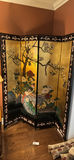 Four-panel gold folding screen with birds and flowers - thumbnail 1 of 4