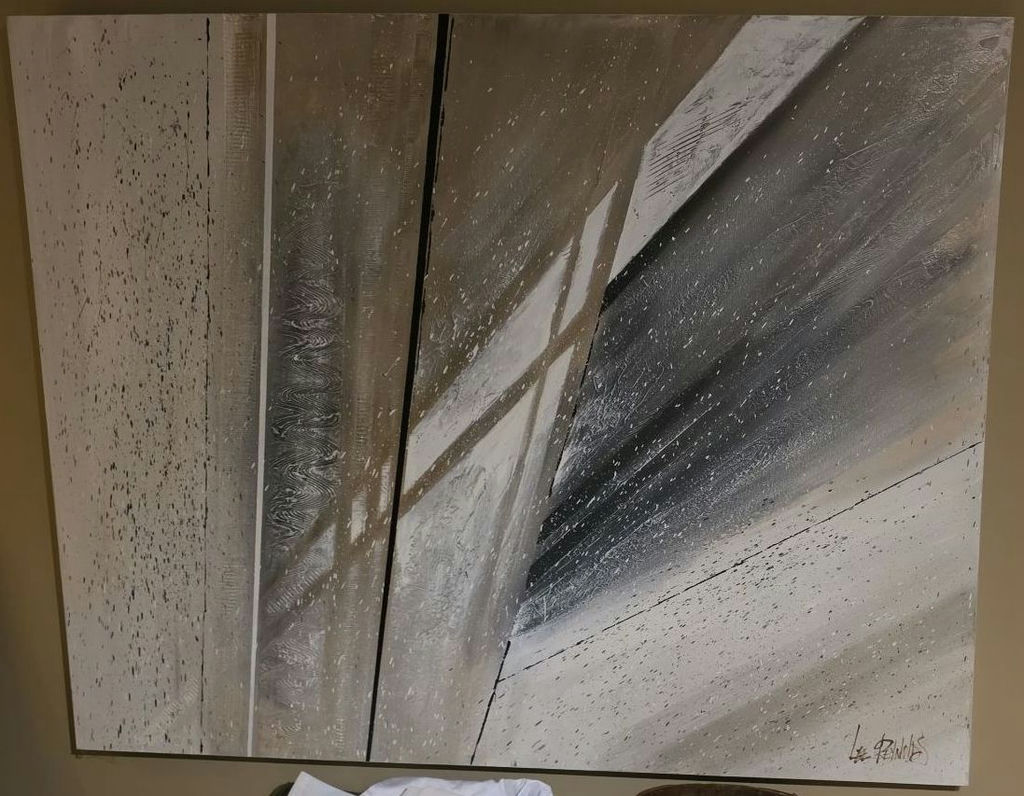 Three Large Abstract Wall Art Paintings - image 4 of 5