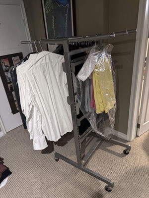Two Large Moving Clothing Rack - Image 1 of 4
