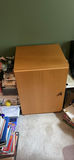 Wooden office desk with built-in drawers, matching cabinet, monitor, lamp, and filing cabinet - thumbnail 7 of 11