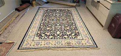 Large ornate floral oriental area rug - Image 1 of 3