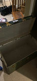 Green vintage trunk with brass hardware - thumbnail 2 of 6