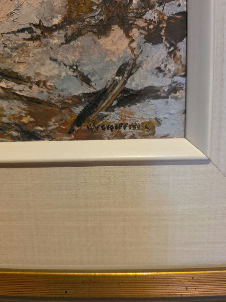 W. F. Griffiths Framed Winter Landscape Oil Painting - "House In Newmarket" - image 2 of 3