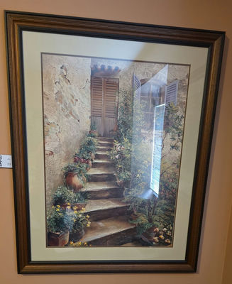 Framed Stairway Scene Wall Art - Image 1 of 1