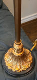 Decorative Bronze Floor Lamp with Amber Glass Shade - thumbnail 4 of 5