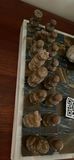 Stone chess set on checkered board with geode centerpiece - thumbnail 3 of 4