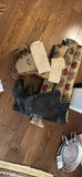Brown shearling-trim knee-high boots and black knee-high leather boots - thumbnail 6 of 6