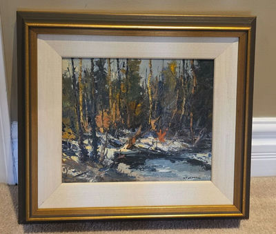W. F. Griffiths Framed Landscape Painting - "Trees And Creek Coboconk" - Image 1 of 3
