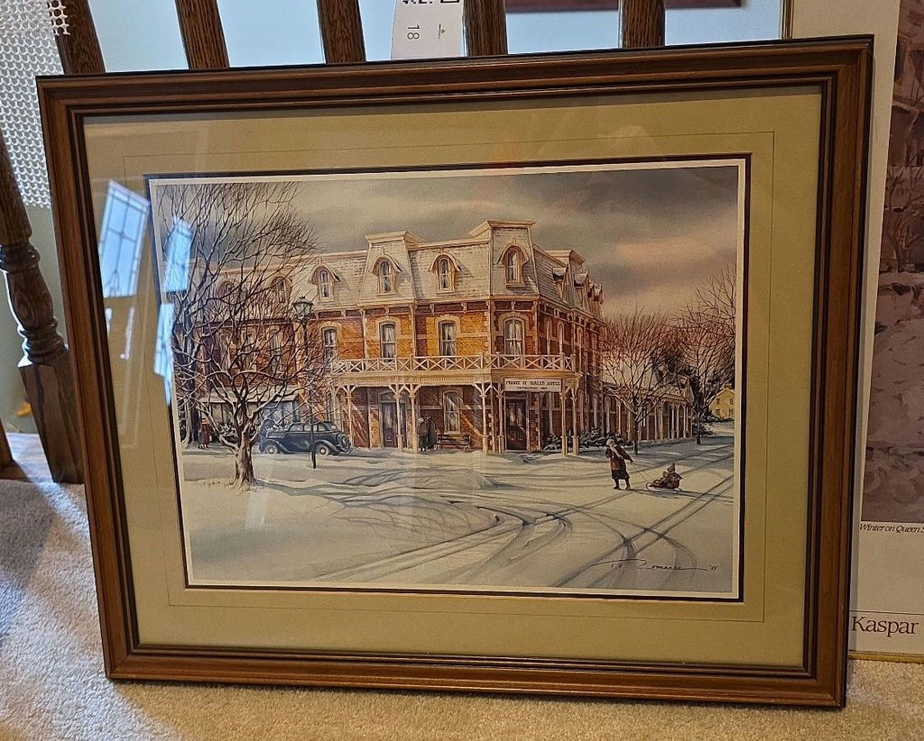 Two Framed Art Prints Featuring Nostalgic Scenes - Including Signed Trisha Romance Print - image 1 of 3