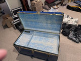 Blue metal trunks with brass hardware - thumbnail 3 of 4