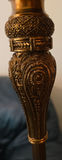 Decorative Bronze Floor Lamp with Amber Glass Shade - thumbnail 3 of 5