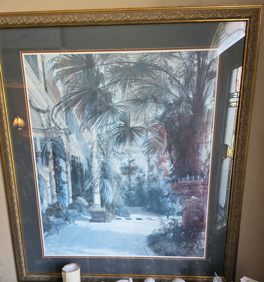 Framed Tropical Courtyard Wall Art - Image 1 of 2